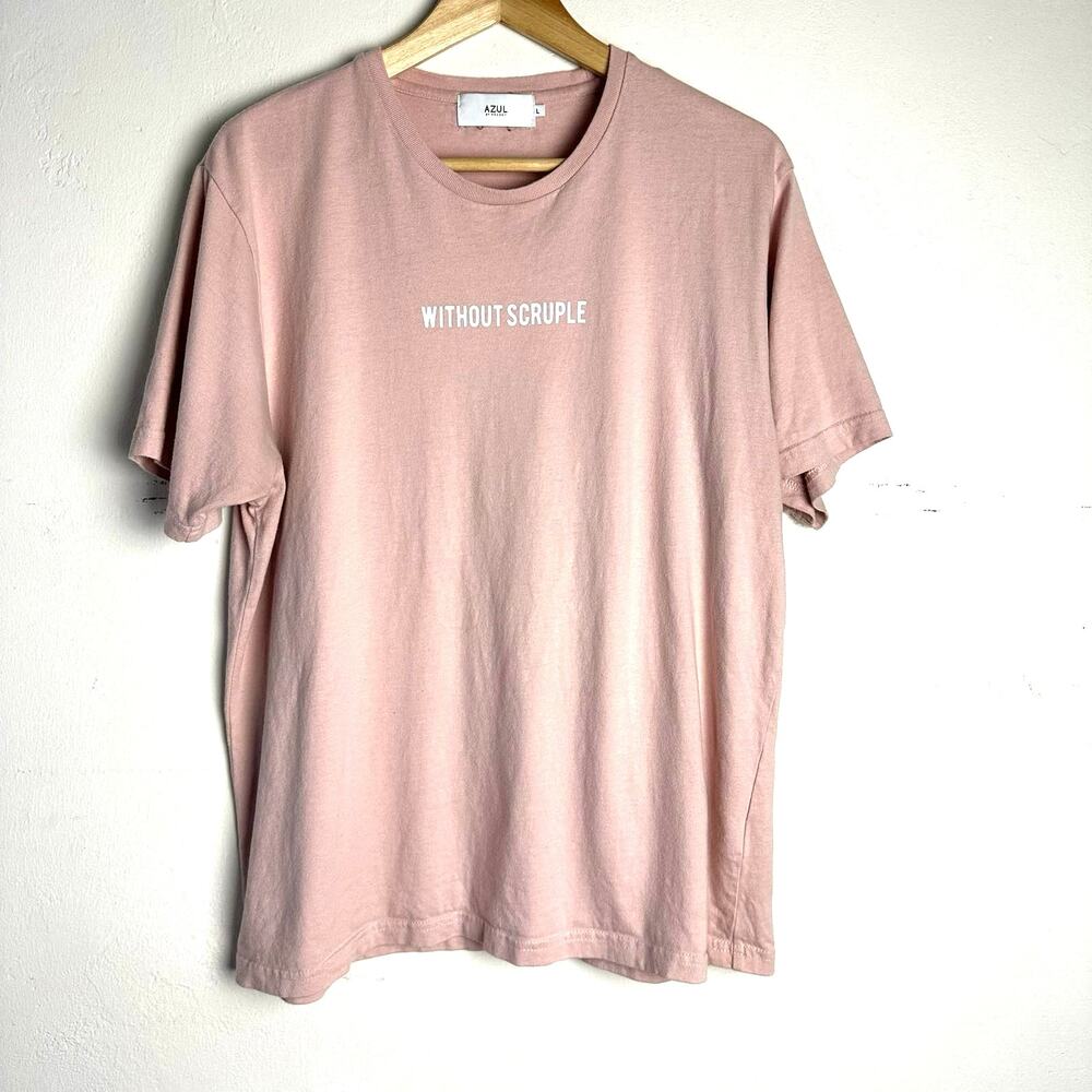 Azul‎ By Moussy T Shirt Pink “Without Scruple” Women's Size Large